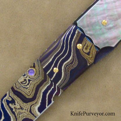 Francesco Pachi Custom Knife Blacklip Pearl Linerlock - Image 2