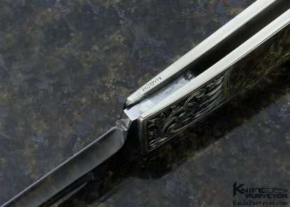 Frank Centofante Custom Knife  Abalone Lockback Engraved by Jon Robyn - Image 6