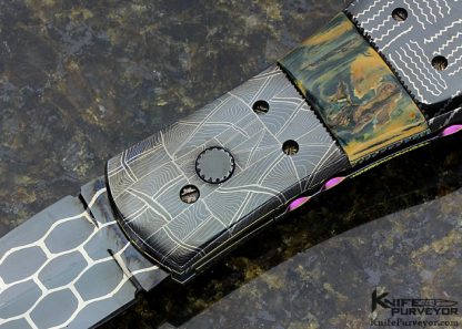 Frank Potter Custom Knife Mammoth & Robert Eggerling Mosaic Damascus "Peanut" Automatic Linerlock - Image 2