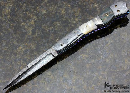 Frank Potter Custom Knife Mammoth and Mother of Pearl Automatic Linerlock