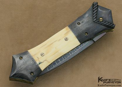 Frank Potter Custom Knife Damascus Auto Dagger - Image 4