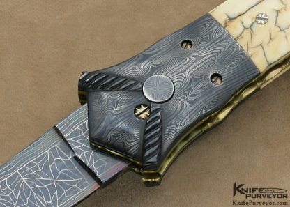 Frank Potter Custom Knife Damascus Auto Dagger - Image 2