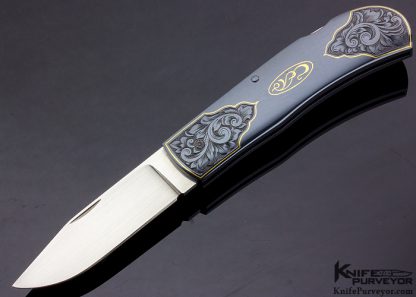 Dr. Fred Carter Custom Knife Sole Authorship Engraved Blued Lockback