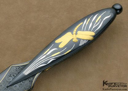 Dr. Fred Carter Custom Knives Sole Authorship Engraved 2007 AKI Dragonfly Dagger - Image 4