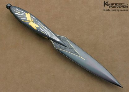 Dr. Fred Carter Custom Knives Sole Authorship Engraved 2007 AKI Dragonfly Dagger - Image 8