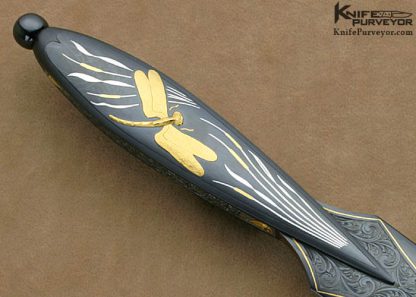 Dr. Fred Carter Custom Knives Sole Authorship Engraved 2007 AKI Dragonfly Dagger - Image 3