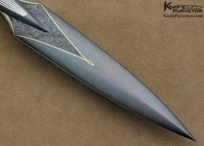 Dr. Fred Carter Custom Knives Sole Authorship Engraved 2007 AKI Dragonfly Dagger - Image 9