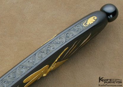 Dr. Fred Carter Custom Knives Sole Authorship Engraved 2007 AKI Dragonfly Dagger - Image 6