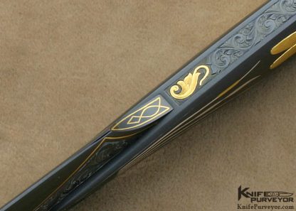 Dr. Fred Carter Custom Knives Sole Authorship Engraved 2007 AKI Dragonfly Dagger - Image 7