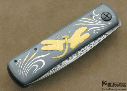 Dr. Fred Carter Custom Knives Sole Authorship Engraved 2007 AKI Dragonfly Linerlock - Image 4