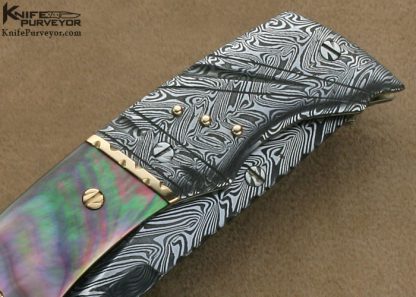 George Dailey Custom Knife Daryl Meier "Turkish Twist" Damascus & Black Lip Tahitian Pearl Shell Linerlock Featured in David Darom's "Art and Design in Modern Custom Folding Knives" Book - Image 5