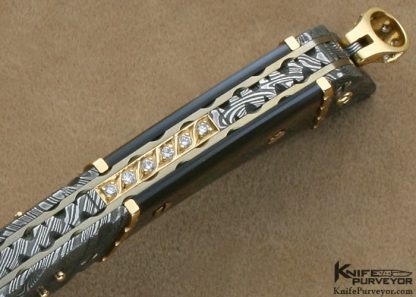 George Dailey Custom Knife Daryl Meier "Turkish Twist" Damascus & Black Lip Tahitian Pearl Shell Linerlock Featured in David Darom's "Art and Design in Modern Custom Folding Knives" Book - Image 8