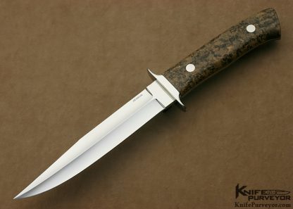 George Herron Custom Knife Spalted Birdseye Burlwood Fighter