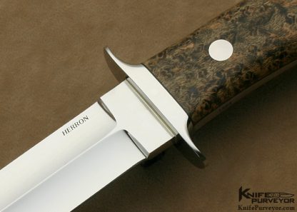 George Herron Custom Knife Spalted Birdseye Burlwood Fighter - Image 2