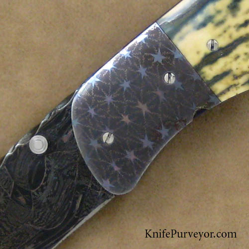 George Mueller Custom Knife Damascus Meteorite and Mammoth Tooth Linerlock  Flipper - Knife Purveyor