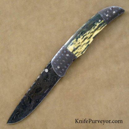 George Muller Custom Knife Damascus Linerlock