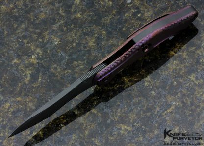 Gerry McGinnis Custom Knife Mini Peligro R Framelock Flipper with Chad Nichols "Raindrop" - Image 4