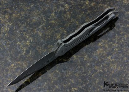 GTC Custom Knife G-Force 2 Titanium and Chad Nichols Staibnless Steel Damascus Framelock - Image 5