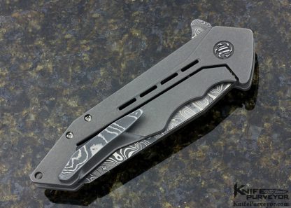 GTC Custom Knife G-Force 2 Titanium and Chad Nichols Staibnless Steel Damascus Framelock - Image 3