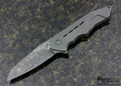 GTC Custom Knife G-Force 2 Titanium and Chad Nichols Staibnless Steel Damascus Framelock