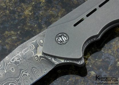 GTC Custom Knife G-Force 2 Titanium and Chad Nichols Staibnless Steel Damascus Framelock - Image 2