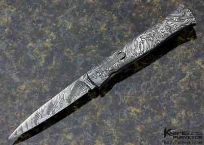 Hank Knickmeyer Custom Knife Sole Authorship Damascus Slim Auto Linerlock