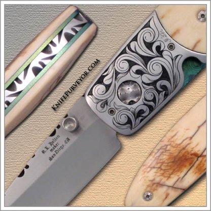 Roy Helton's Custom Knife Mary Patricia Holder Engraved Linerlock - Image 2