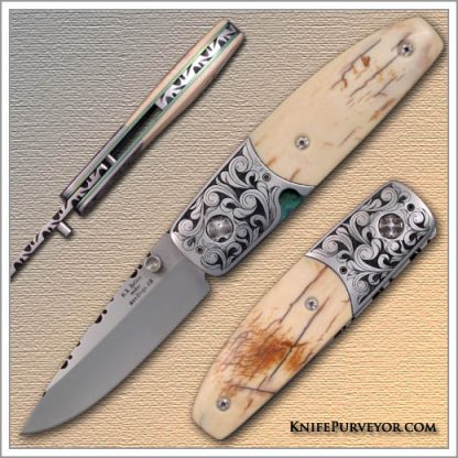 Roy Helton's Custom Knife Mary Patricia Holder Engraved Linerlock