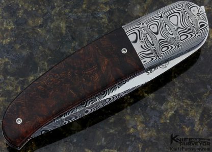 Herucus Blomerus  Custom Knife  Damasteel & Ironwood Linerlock - Image 6