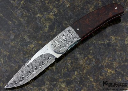 Herucus Blomerus  Custom Knife  Damasteel & Ironwood Linerlock