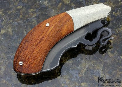 Hidetoshi Nakayama Custom Knife Burmese Padauk Wood with Silver Skulls Slip Joint - Image 3