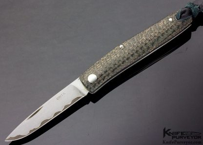 Hiroaki Ohta Custom Knife OLF 75 Copper Lightning Strike Carbon Fiber