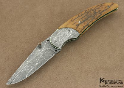 Corrie Schoeman Custom Knife  Damascus Linerlock