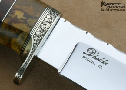 D'Holder Custom Knife "My Knife" Drop Point Engraved By Bruce Shaw - Image 3