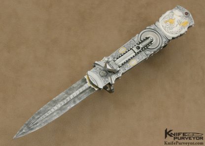 Jack Levin Custom Knife Chris Meyer & Tim George Engraved Automatic Art Dagger