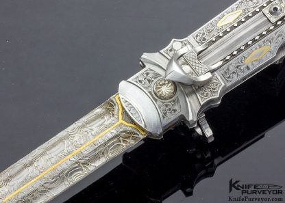 Jack Levin Custom Knife Chris Meyer Engraved Automatic Art Dagger - Image 2