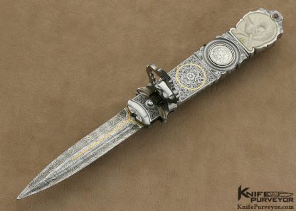 Jack Levin Custom Knife Chris Meyer Engraved Automatic Art Dagger