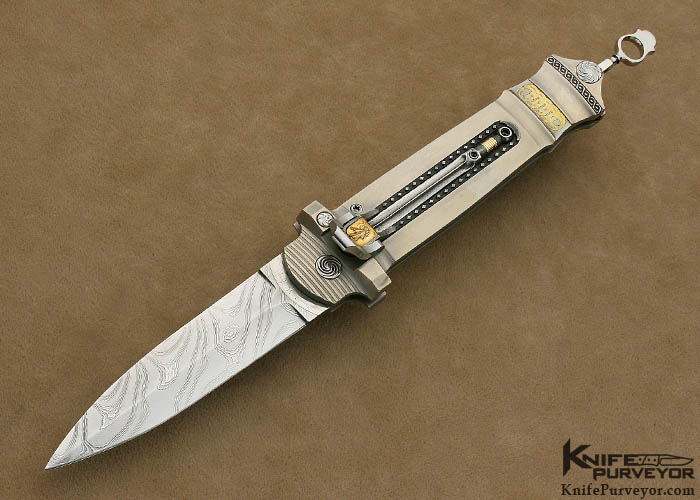 John Perry Custom Knife Damascus & Mother of Pearl Shell Back Lock - Knife  Purveyor