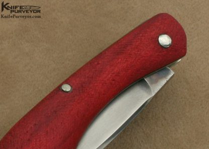 Hidetoshi Nakayama Custom Knife "Cat & Mouse" Carved Boxwood Slip Joint - Image 4