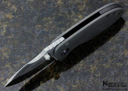 Jared Price Custom Knife Titanium Frame Lock with Zirconium Clip, Back Bar and Pivot Accent - Image 5