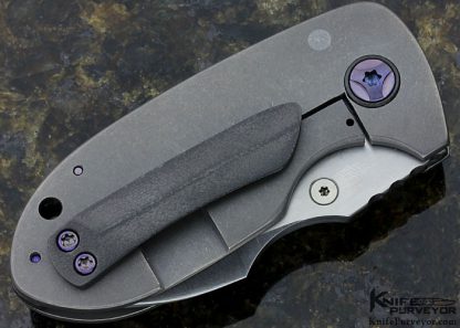 Jared Price Custom Knife Titanium Frame Lock with Zirconium Clip, Back Bar and Pivot Accent - Image 3