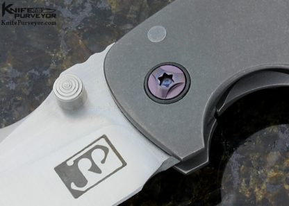 Jared Price Custom Knife Titanium Frame Lock with Zirconium Clip, Back Bar and Pivot Accent - Image 2