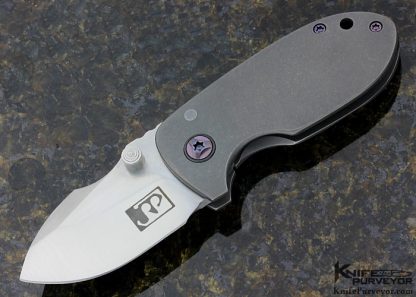 Jared Price Custom Knife Titanium Frame Lock with Zirconium Clip, Back Bar and Pivot Accent