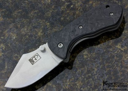 Jared Price Custom Knife Marbled Carbon Fiber & Titanium Frame Lock