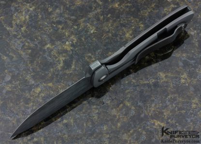 Jared Price Custom Knife Chad Nichols "Starfire" Damascus, Titanium & Zirconium "Osprey" Frame Lock Flipper - Image 5