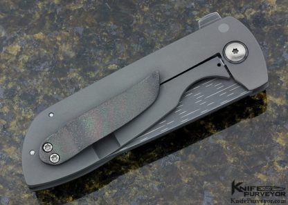 Jared Price Custom Knife Chad Nichols "Starfire" Damascus, Titanium & Zirconium "Osprey" Frame Lock Flipper - Image 3