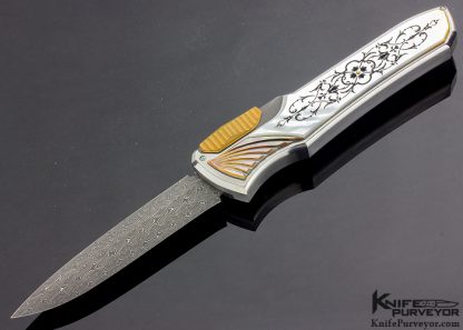 Jeff Harkins Custom Knife Engraved Pearl "Q" OTF Automatic