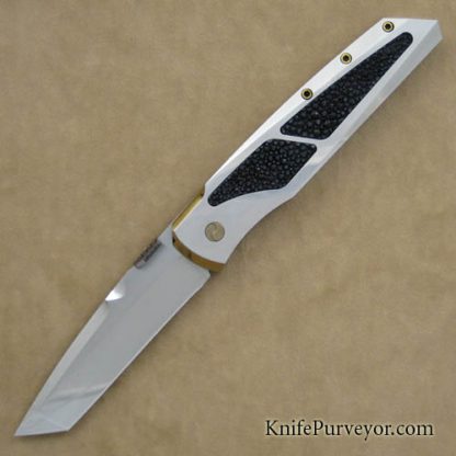 Jeff Harkins Custom Knife Hand Forged Tanto Blade with Stingray Inlays Pro-ATAC Double Action Auto