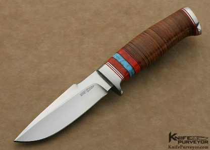 2/3/2014 Jerry Hendrix Custom Knife Leather Stacked Handle Fixed Blade