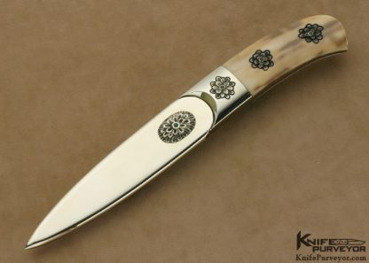 Jim Ence Custom Knife Damascus & Carved  Boot Dagger - Image 4